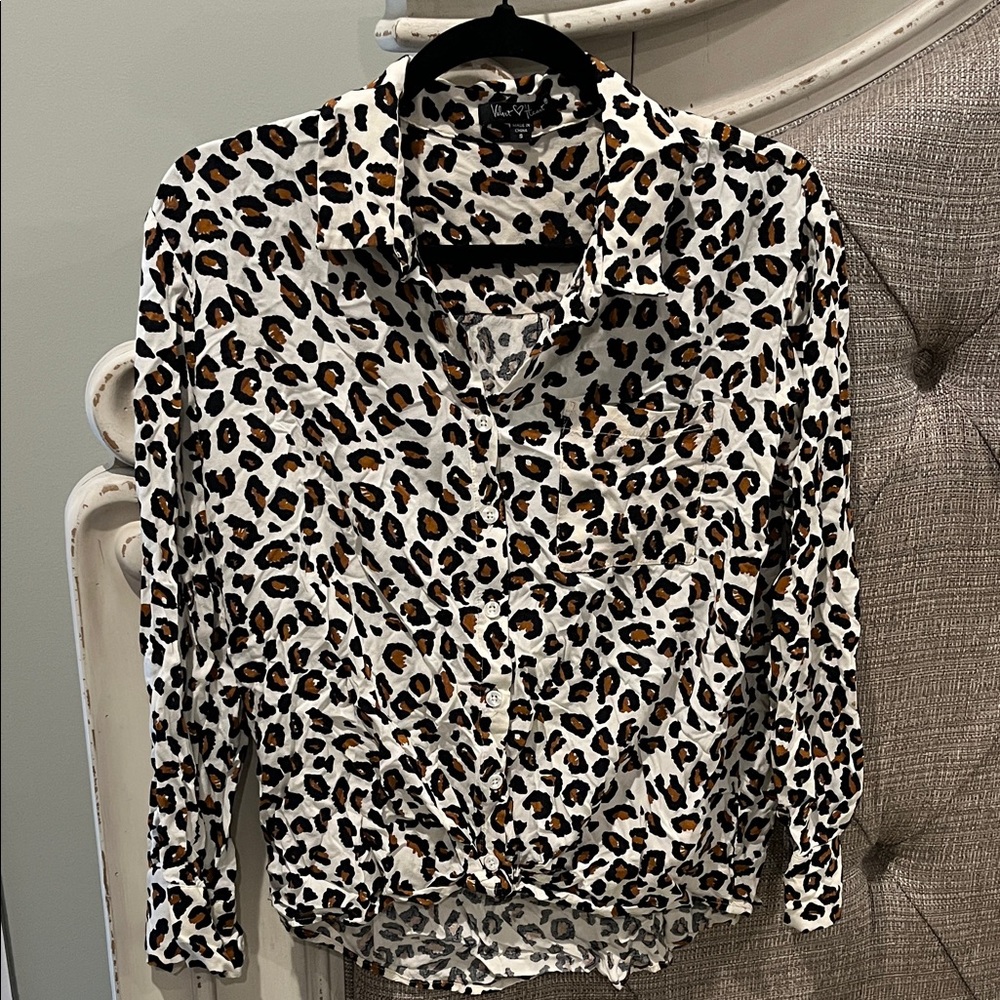 Velvet Heart Leopard Print Button Down Shirt